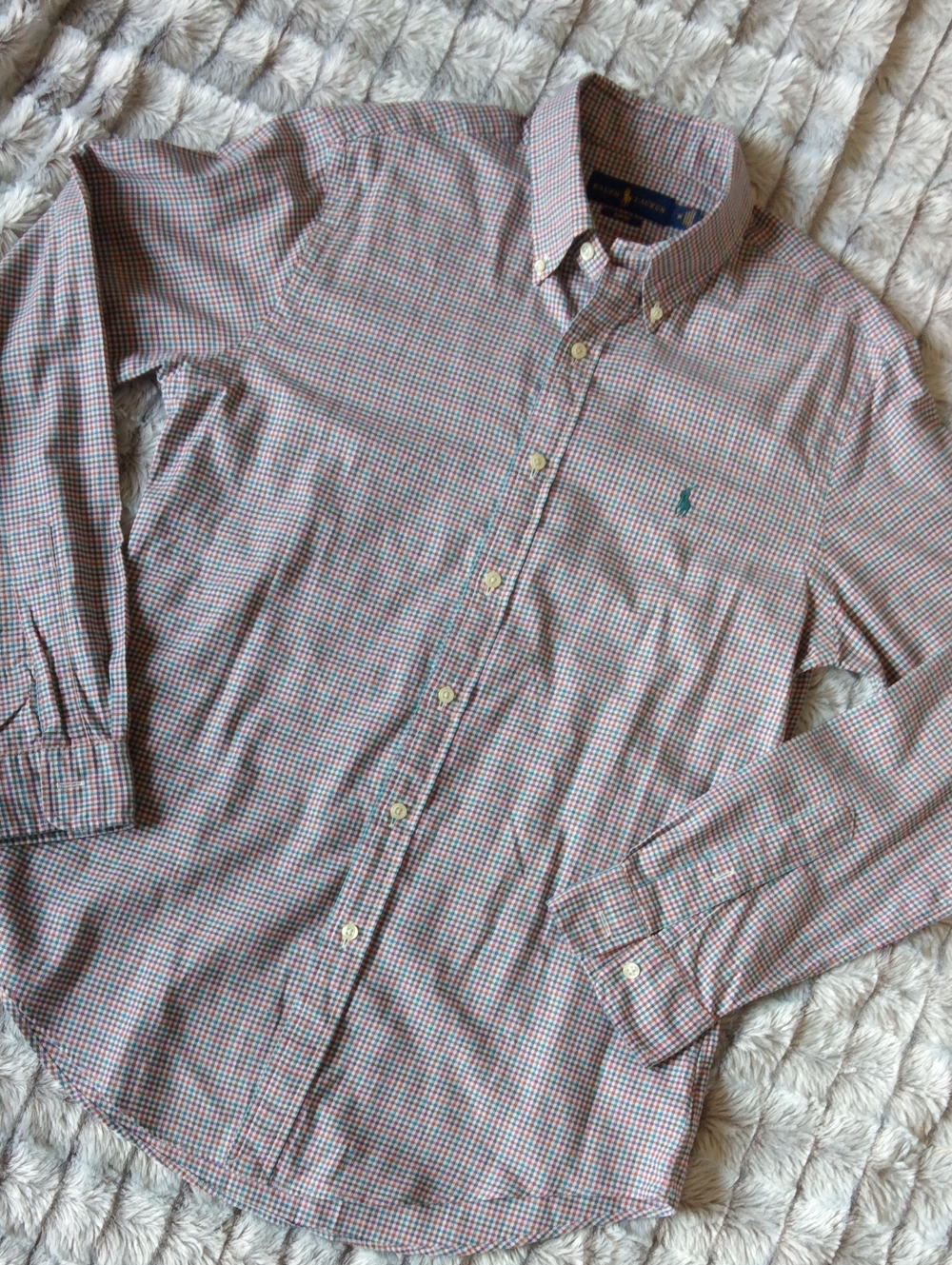 Ralph Lauren Multicolor Micro-Check Button-Down Shirt